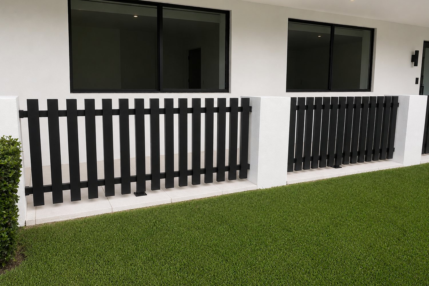 Black balcony railings
